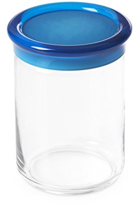 Omada Design 1 l tarro de plástico de 15,5 cm de alto, sello hermético con sello, excelente recipiente en la cocina excelente para almacenar sal, azúcar, especias y café o té, línea Trendy