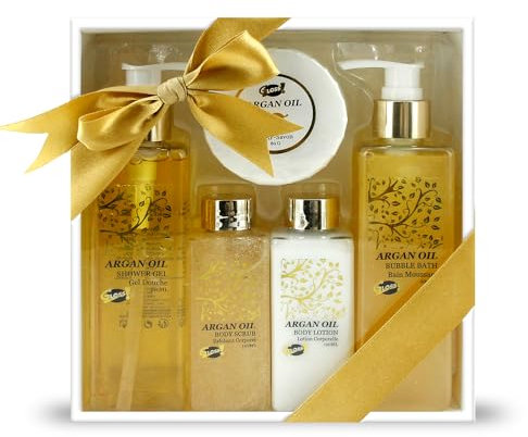 GLOSS ! Cofanetto da bagno all'argan – Cofanetto regalo di Natale – Idea regalo per donna, compleanno, insegnante, San Valentino, festa della mamma – Benessere e relax - EVASION