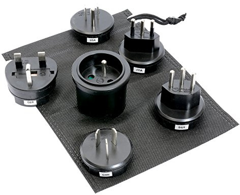 Adaptateur de Voyage Multi - Pays (Angleterre, Italie, Chine, USA, Suisse. fiche Femelle Francaise 16A + Terre)