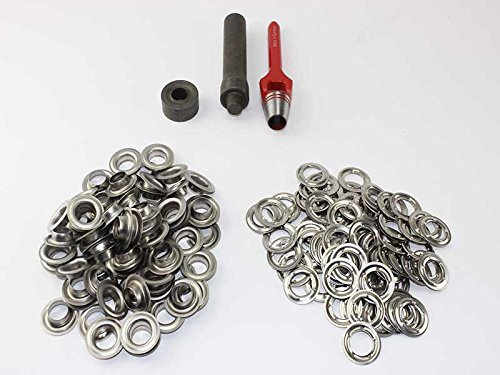 Profi Ösenset 12mm + 100 DIN Ösen VA Edelstahl Locheisen Ösenwerkzeug