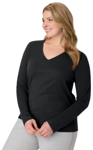 Hanes Women's Originals Long Sleeve Cotton V-Neck T-Shirt, Lightweight V-Neck Tee, Modern Fit
