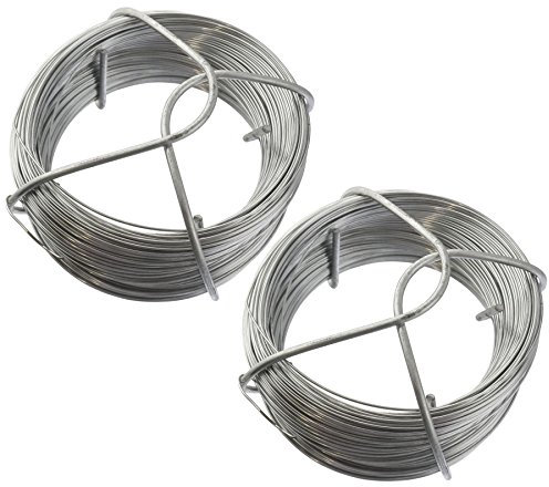 Draht, verzinkt, zum Aufhängen von Bildern, Gartendraht, 80 m x 0,6 mm, 2 Stück