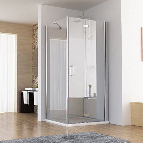 90 x 90 x 197 cm Dusche Duschkabine 90cm Falttür Duschwand 90cm Seitenwand Nano Glas