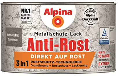 Alpina Metallschutzlack Anti-Rost Hammerschlag Dunkelgrau 300ml