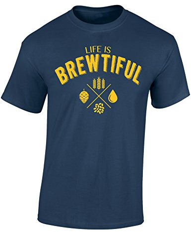 Baddery Bier T-Shirt - „Life is Brewtiful“ | Beer Shirt für Bierliebhaber & Männer