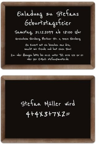 Kartenmachen.de Personalisierte 10-100 x Einladungskarten runder Geburtstag 30 Jahre Geburtstagseinladungen - Rechenaufgabe