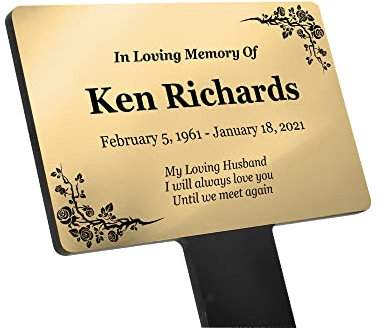 Personalised Bereavement Gifts. Memorial Plaques With Custom Text, Gardens Ground Stake Or Grave Ornaments - Acrylic, Waterproof and Hard Wearing. Shipped Globally. (Custom)