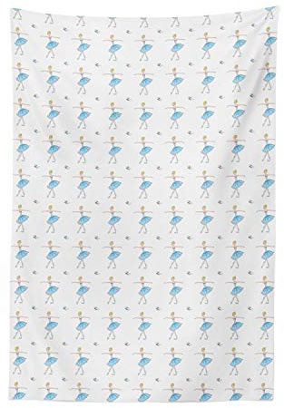 Ambesonne Ballerina Tapestry, Slim Blonde Dancing Girl Soft Pencil Illustration, Fabric Wall Hanging Decor for Bedroom Living Room Dorm, 30 X 45, Multicolor