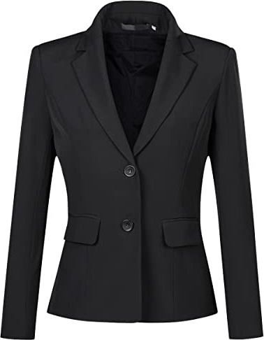 YYNUDA Blazer - Chaqueta de Verano para Mujer, Corte Ajustado, Elegante, para Oficina（Negro L）