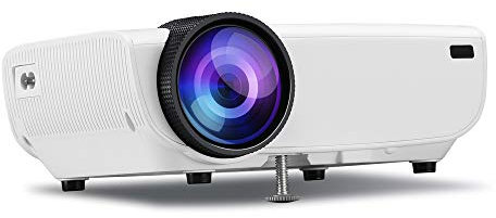 Yanghao Mini portátil 3D LED proyector 1080P proyector Smart 130 1000: 1 de Contraste Ayuda HDMI VGA AV y USB para Home Entertainment,Blanco