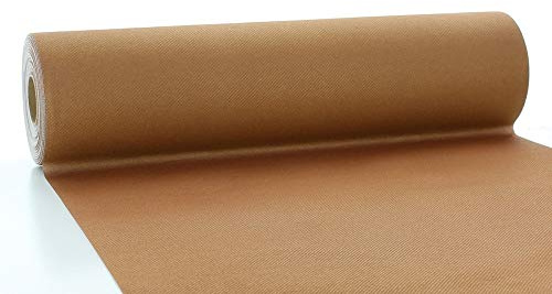 Mank Airlaid Tischläufer 40 cm x 24 m | Gastronomie | Tischdecken-Rolle stoffähnlich | praktische Einmal-Tischdecke | Uni | Neutral | 1 Stück | (Bronze)