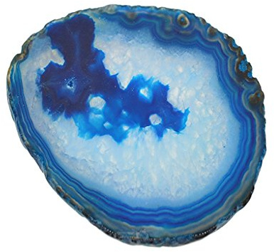 Inzopo Posavasos de piedra de geoda de ágata natural para bebidas, posavasos de cuarzo de cristal de 3 a 4 pulgadas, 6 colores a elegir, azul marino
