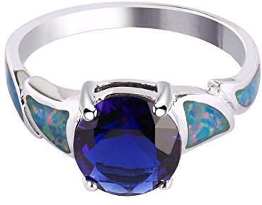 KELITCH 925 Sterling Silber Kristall Ringe Handgefertigt Opal Ringe Freundschaft Charme Ringe Zum Mädchen Frau