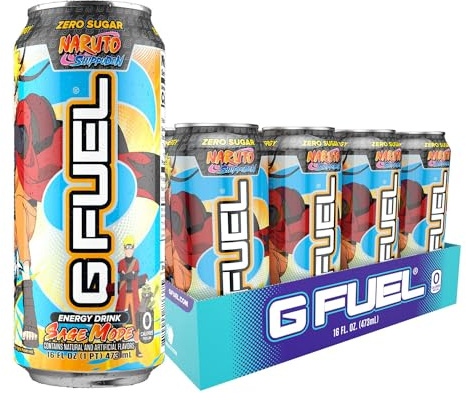 G Fuel Energy Drink, Pomelo White Peach, Sugar Free Beverage with 300mg Caffeine, Daily Energy Boost with Focus Amino, Vitamin + Antioxidants, 16 oz Cans (Sage Mode, 12-Pack)