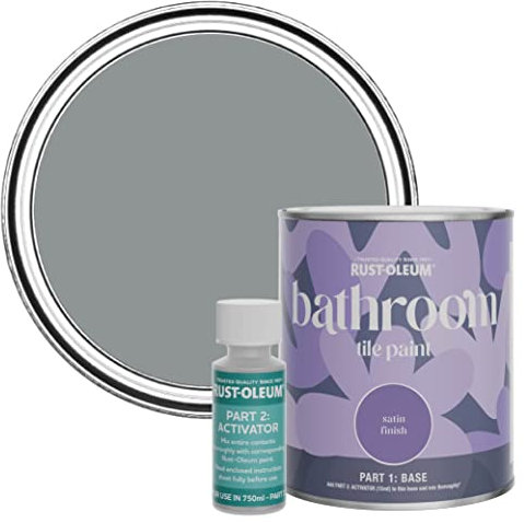 Rust-Oleum Peinture Grise Résistante à l'eau pour Carrelage de Salle de Bain, Finition Satinée - Anthracite 750ml