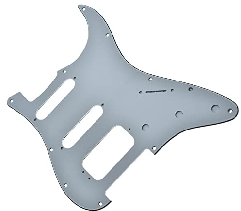 E-Gitarren-Teile 11-Loch Für For ST HSS-Gitarren-Pickguard Mit 3-Schrauben-Löchern In Runden Ecken Für Humbucker-Steg-Tonabnehmer E-Gitarren-Schlagbrett (Color : White 3 Ply)