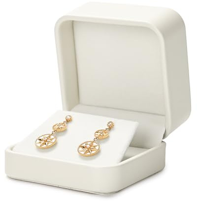 Oirlv PU Leder Beige Ohrringbox Ohrring Etui,Earring box | Sichere Aufbewahrung für Ohrringe. Elegant & praktisch – liebevolles Geschenk