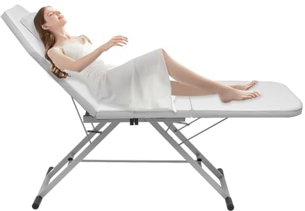 KAPIPALA 71in Massageliege, Weiß klappbar Schönheitssalon Liege, Mobile Massagetisch, für Fußmassagegeschäften, Schönheitssalons, Tattoosalons