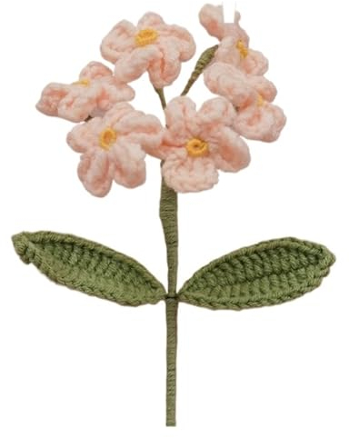 6 Stück handgestrickte Vergissmeinnicht künstliche Blumen häkeln gefälschte Blumen Hochzeit Party Zuhause Tischdekoration Zubehör Blumenstrauß Geschenke (Farbe: 6 Stück Hautfarbe)