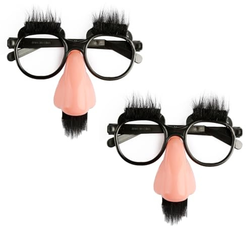 Rumyve Lustige Nasenbrille, große Nase, Kunststoff, Party-Dekoration, Requisite für Halloween, Karneval, 2 Stück
