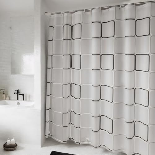 Litinliv Duschvorhang, Badevorhang 180x180 cm, Waschbar PEVA Shower Curtains,Dusche Duschvorhänge mit 12 Duschvorhangringe,Wasserdicht Bad Vorhang, Schnell Trocknend Badezimmer Vorhang