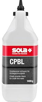 Sola CPBL Schlagschnurkreide Schwarz - Füllmenge 1400 g - Schlagschnurpulver Schwarz, Ersatz-Kreide für Schlagschnur - beste Hafteigenschaften - widerstandsfähig bei Regen - schwer entfernbar