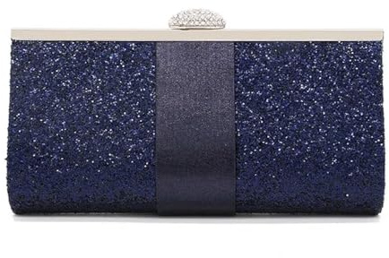 YUEZHAN Abendtasche Damen Clutch Blinkende Abend Tasche Braut Handtasche Damen Clutch Dunkelblau