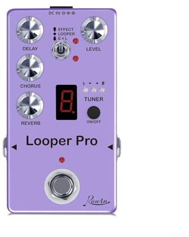 Rowin Looper Pro Multi Effetto Pedale, Riverbero, Chorus, Delay, Tuner, Registrazione 40s