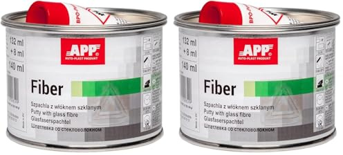 AUTO-PLAST PRODUKT App Fiber Mastic carrosserie Voiture avec Fibre de Verre | Résine Polyester avec durcisseur | Vert | 140 ML (Lot de 2)