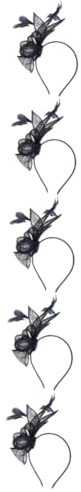VALICLUD 5stücke Fascinator Haarreif Damen Teeparty Hut Eleganter Kopfschmuck Mit Clip Für Cocktail-Events Hochzeiten Karneval Und Festliche Anlässe Tiefblaues Design Vielseitig Und