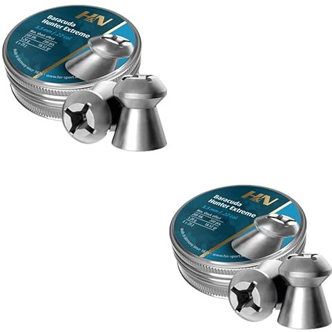 Balines H&N Barracuda Hunter Extreme (5,5 mm) | Perdigones Calibre .22 para carabinas/escopetas de Aire comprimido [2 Cajas]