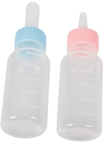 BESPORTBLE 2 Stück-Pack Welpenflaschen Aus Sicherem Silikon 50ml Mit Milchpulver Und Breitem Saugerdeckel Für Kätzchen Welpen Und Kleintiere Fütterungsflasche Für Junge Haustiere