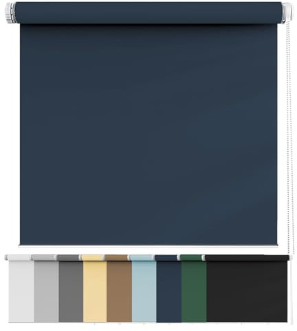 Navy Blau Verdunklungsrollos 85x200cm UV-Schutz Sichtschutz Einfache Installation Ohne Bohren Dachfenster Rollo für Home Office Kinderzimmer Blockieren Licht und Lärm