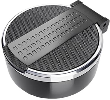 Auto Aschenbecher mit Deckel für Geruchsdicht, Kunststoff Autoaschenbecher, Tragbarer Fahrzeug Rauchfreien Zigarette Halterung, Autos Vans Outdoor Camping (Schwarz)