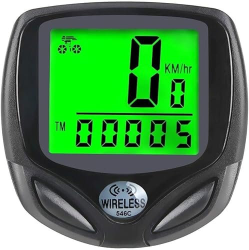 GPECTIFO Wireless Bike Computer LCD Backlight Display Cycling Speedometer Waterproof Bicycle Odometer For Tracking Time Speed Distance