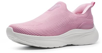 NORTIV 8 Women's Slip on Walking Shoes Hands Free Non-Slip Lightweight Gym Workout Casual Comfort Breathable Running Tennis SwiftSleek Fashion Sneakers,Size 10,Pink,NWUMWA2401