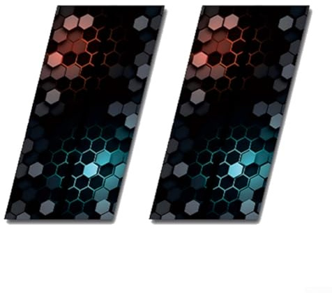 2 x Auto B Säule Wasserdicht Aufkleber mit Waben Design für Türpfosten (C)