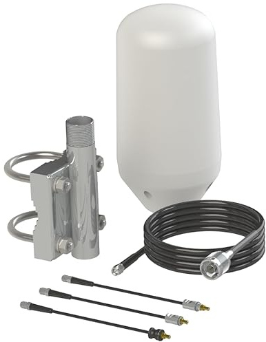 Thuraya passiv rundstrålande marin antenn | hög vinst | Satcom | IP66 klassificerad | Robust konstruktion | Rundstrålande | marin | enkel installation (8 m kabel med huvud/skenfäste)