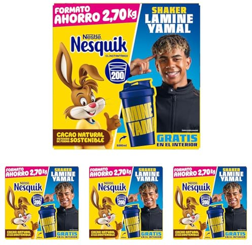 Nesquik NESTLÉ Instantáneo Cacao Soluble 2.7kg Estuche, 1 unidad, modelo surtido (Paquete de 4)