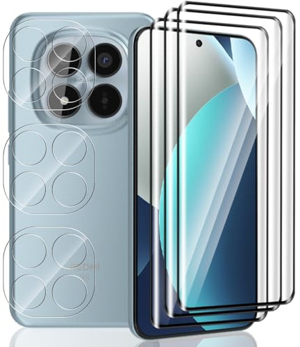 [3+3 Piezas] Yieehhow Protector Pantalla para Xiaomi Redmi Note 15 Pro+/Pro Plus 5G Cristal Templado, 9H Vidrio Templado y Protector Cámara,Sin Burbujas/HD Película para Redmi Note 15 Pro+/Pro Plus 5G