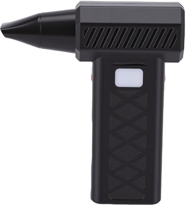 ZAICOLER Spolverino Ad Aria Compressa, Soffiatore Elettrico Ricaricabile da 4000 MAh, Soffiatore Portatile con Luce LED e Display Digitale, Ideale per Tastiera PC Auto Casa All'aperto (BLACK)