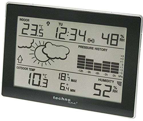 Wetterstation WS 9274-IT mit Vorhersage von Wettersituationen und Wettertendenz sowie 12h Luftdruckhistorie