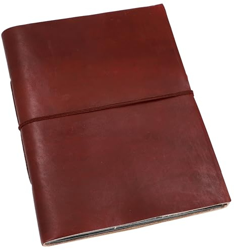 Gusti Fotoalbum Leder - Mila Ledereinband handgeschöpftes Papier Fotobuch Braun Leder