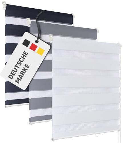 Rapid Teck Doppelrollo Klemmfix ohne Bohren in Weiß - 60cm x 150cm - Duo Rollo für Fenster ohne Bohren - Fensterrollo innen ohne Bohren - Doppelrollo ohne Bohren inkl. Zubehör