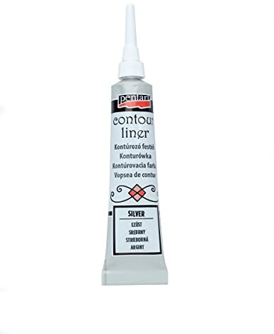 Zita's Creative Konturenfarbe universell 20ml - silber, Konturenpaste, Bastelfarbe, Acrylfarbe