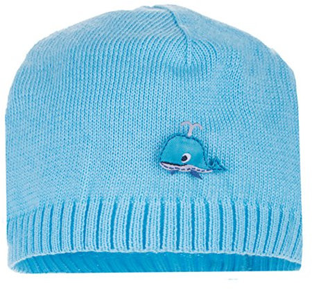 maximo Mädchen Mütze Baby-Strickmütze blau Größe: 37, Sommer-Mädchen-Kindermütze, Häkelmütze