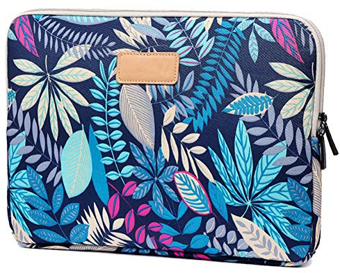 Forest Series Pattern Water-Resistant 12-12.9 inch Canvas Laptop Sleeve Resistant Shockproof for MacBook/Laptops/Notebooks/Ultrabooks/Netbooks,Blue
