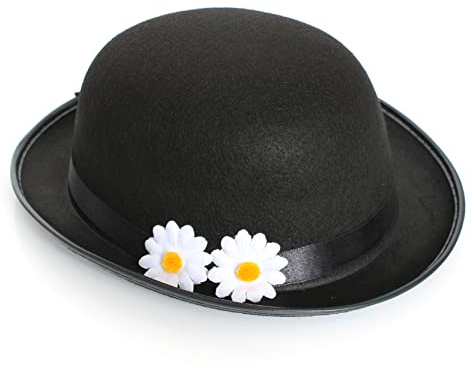 Viktorianischer Kindermädchenhut für Erwachsene – Magischer Nanny-Hut mit Blumen – Erwachsenengröße 60 cm – perfekt für Weltbuchtag Schule Buchwoche Kostüm