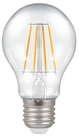 Crompton LED Dimmable Filament GLS Light Bulb Clear 7.5W E27 ES 2700K Warm White 60W Incandescent Bulb Equivalent 806 Lumens Energy Saving led Bulbs Edison Screw LED Light Bulbs