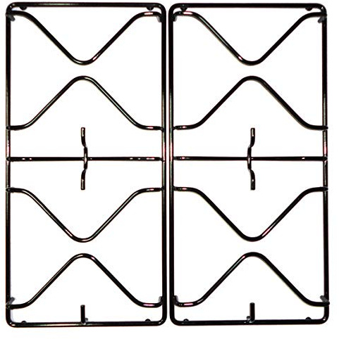 Whirlpool Ignis Kit 2 Griglie in ferro smaltato nero lucido per cucina piano cottura 4 fuochi a gas complete di gommini antigraffio - P2560/KIT